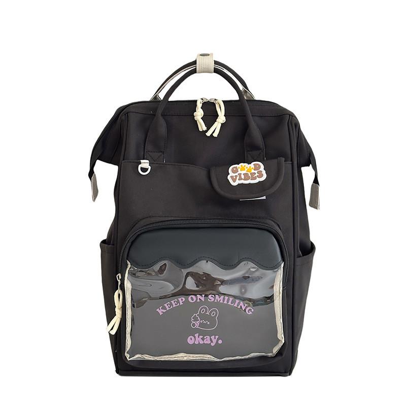 

Korean Style Highend Student Backpack With Large Capacity And Air Cushion Straps For School Use чорний