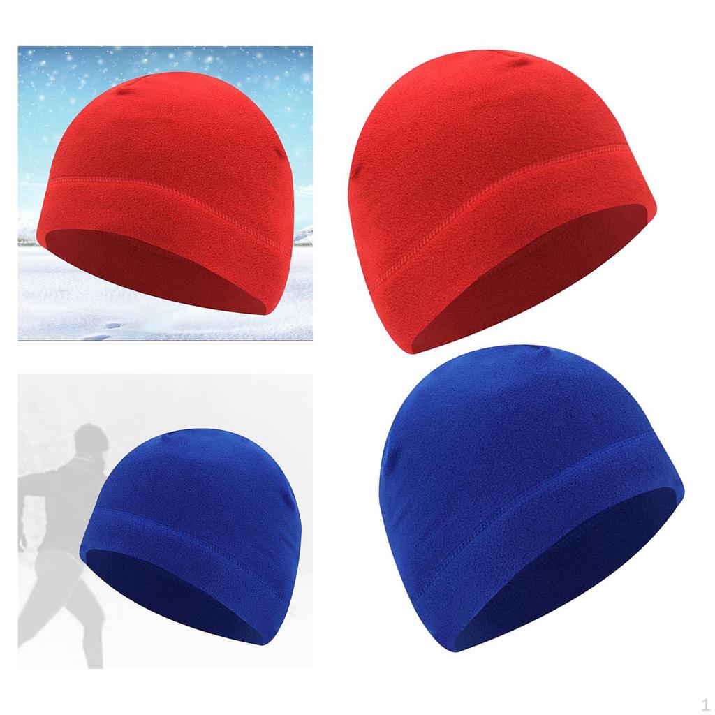 2pcs Thickened Women Winter Beanie Caps Cover Ears Skull Hats Headwear for Snowboarding