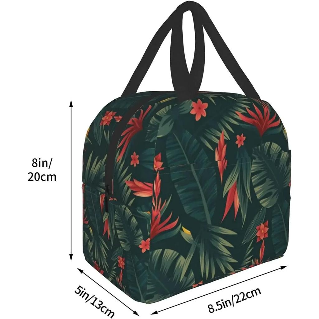 Hawaiian Hibiscus Flower Lunch Bag For Women Men Kids Lunch Box Insulated Lunch Container Tote Bag for Office Work School Picnic
