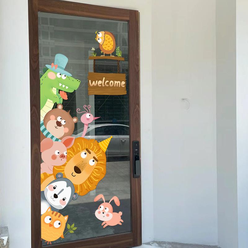 Welcome to stickers cute self-adhesive milk tea coffee clothing store glass wall stickers creative door stickers