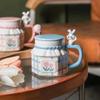 Wholesale 3D Rabbit Relief Mug With Spoon Coffee Cup Cups Drinkware Ceramics & Pottery Mug for Tea Couple Gift Ceramic Mugs Go
