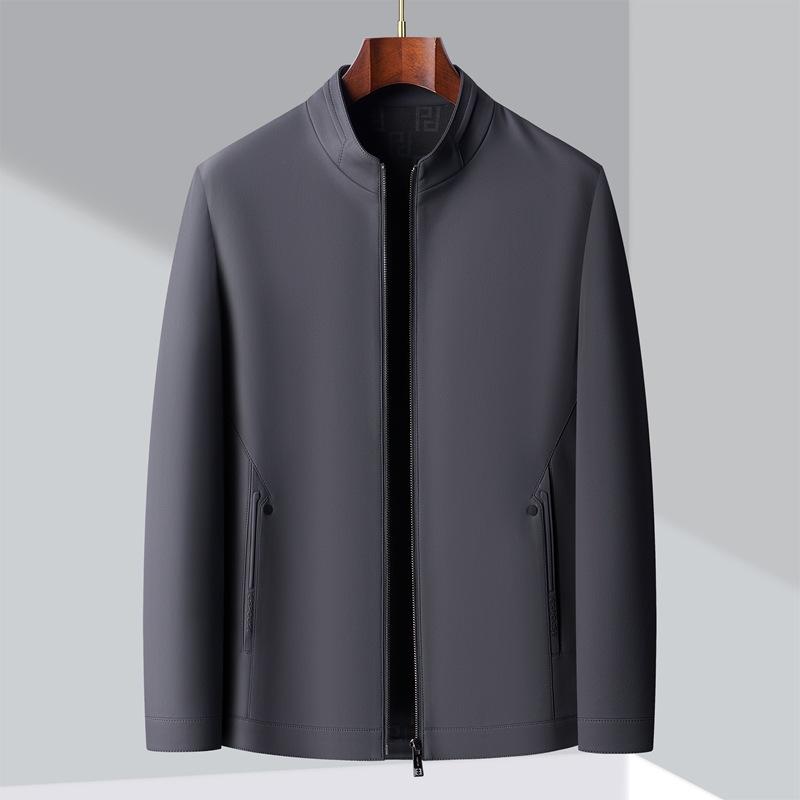 Modische Trendige Stehkragen Lederjacke Herbst und Winter Neu Koreanischer Stil Business Casual Mittelalterlicher Papa Lederjacke