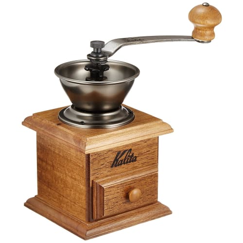 Kalita Coffee Mill, Wooden, with Durable Cast Iron Cutter, Mini Mill, Adjustable Coarseness, #42005, Hand Grinder, Manual, Perfect for Beginners, Smal