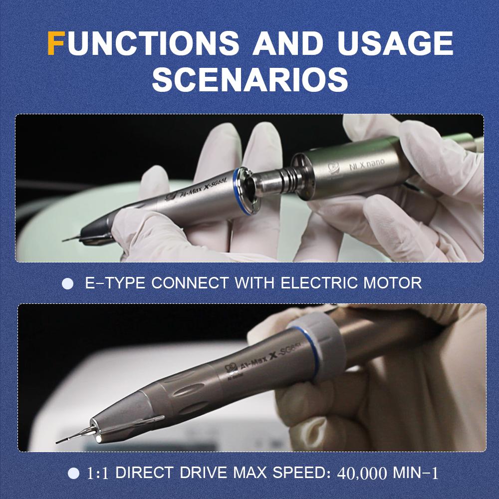 Dental Contra Angle Handpiece AI-X-SG65L 1:1 External Water Straight Implant Surgical Hand Piece For Clinic
