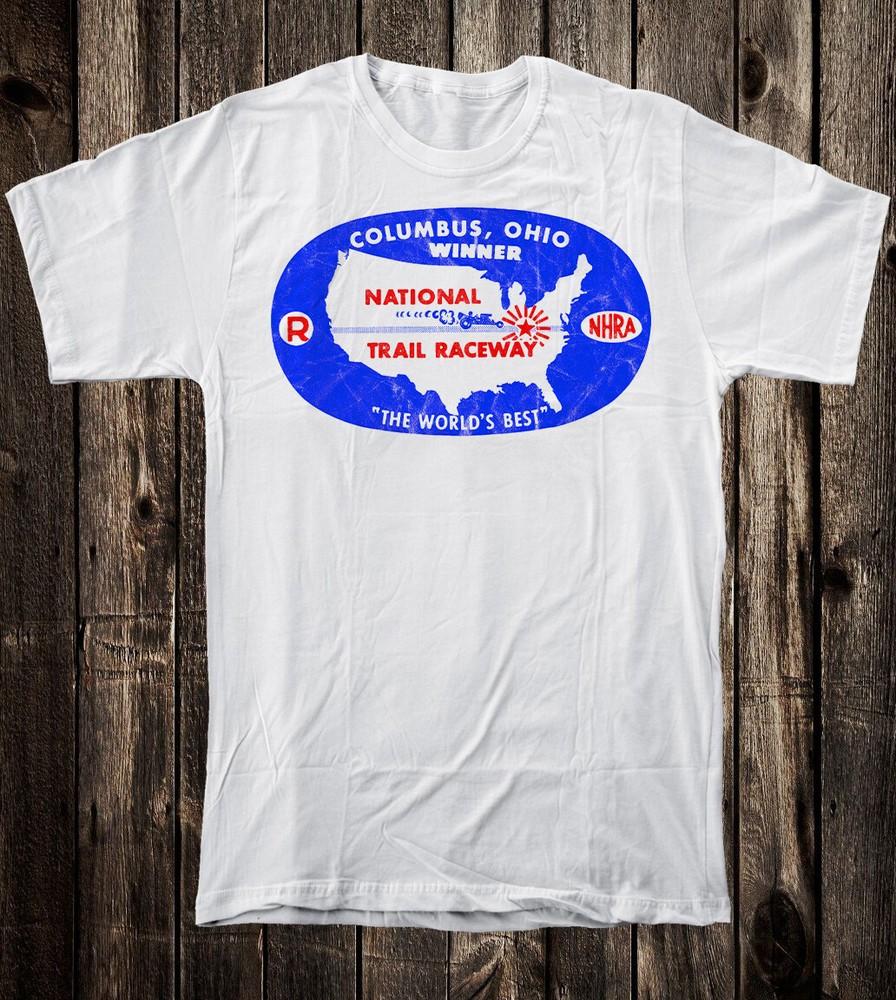 Hot Rod Tričko Drag Race Závodní Nostalgie National Trail Raceway OHIO