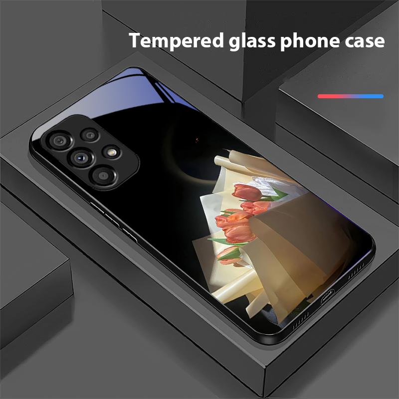 Rosa Rosenblüten Für Samsung Galaxy S10 S20 Plus S21 FE S22 S23 S24 FE S25 Ultra Schwarz Gehärtetes Glas Handyhülle Hartschale