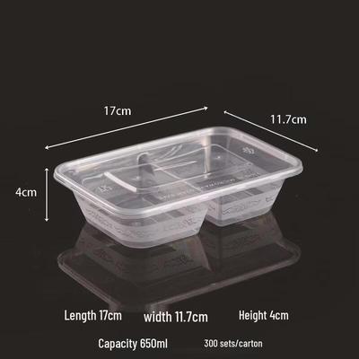 JingJingRS Disposable Two-Compartment Lunch Box