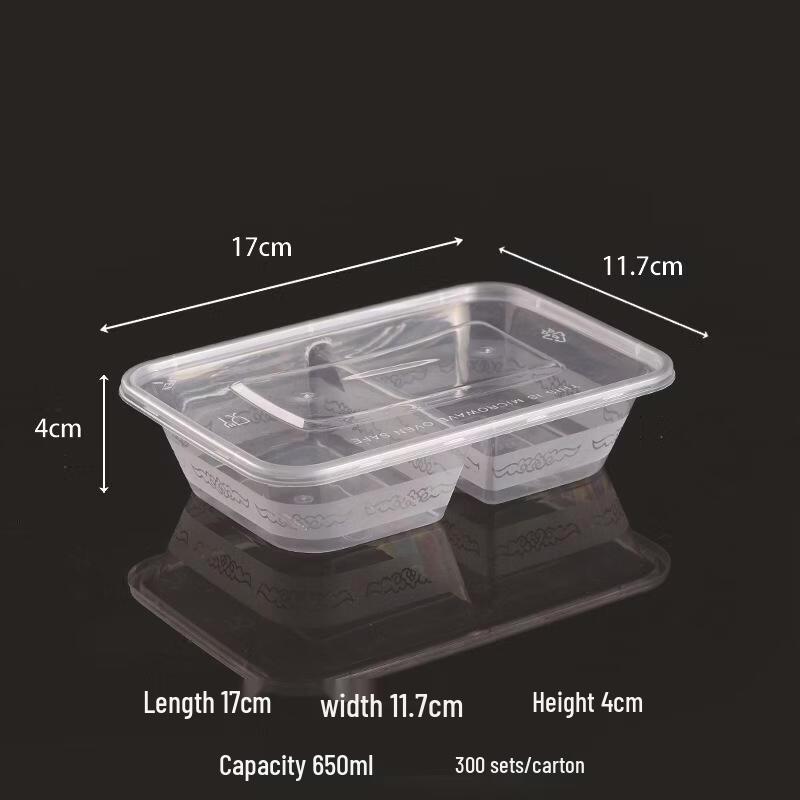 JingJingRS Disposable Two-Compartment Lunch Box