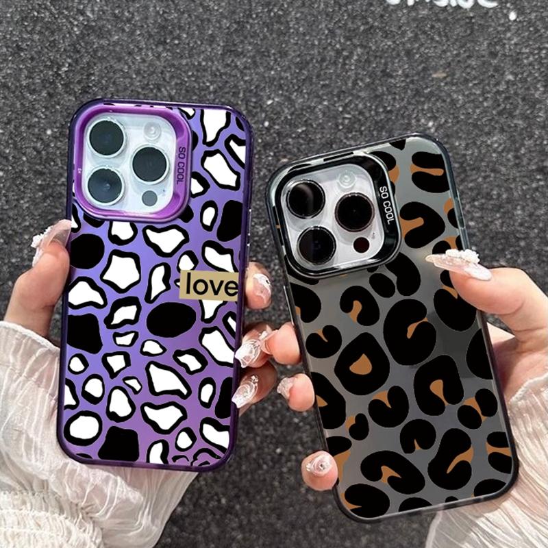 Roztomilý leopardí obal pro iPhone 16 Pro Samsung A55 A35 M35 S24 FE Xiaomi Redmi Note 13Pro 14C Huawei Honor 200 Nárazuvzdorný kryt proti poškrábání telefonu