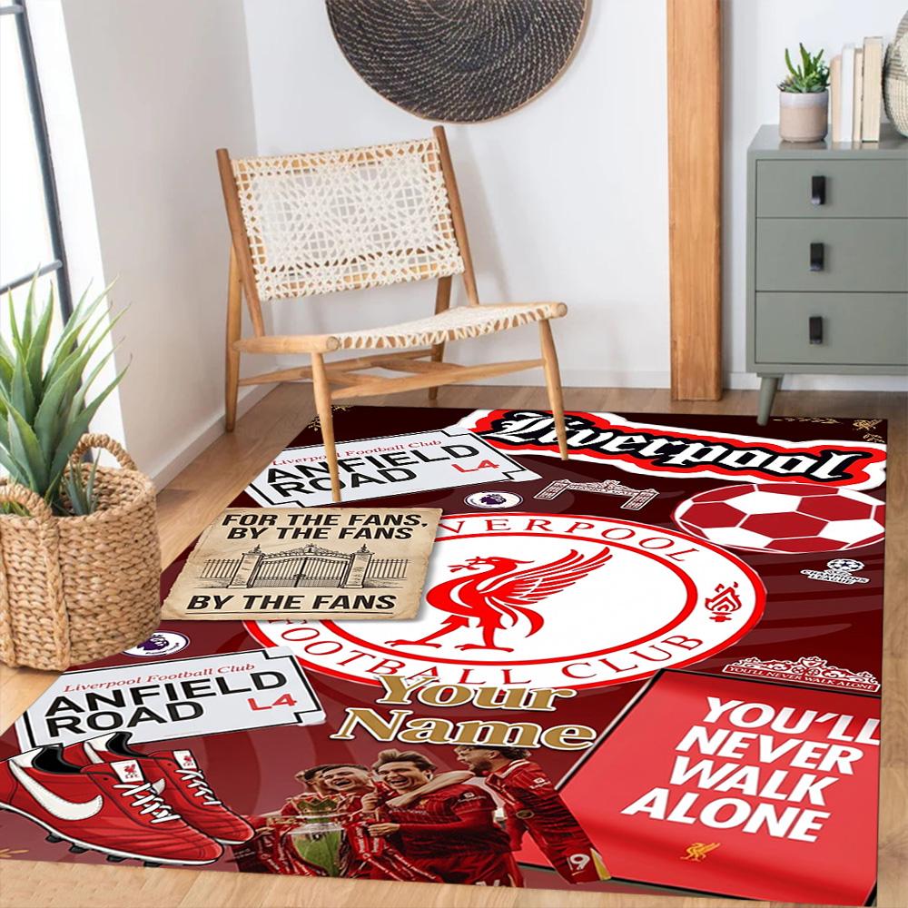 Liverpool Fc Customize Your Name Area Rug Perfect For Decorate Room Foyer Hallway Outdoor Antislip Carpet Office Home Decor