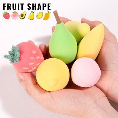 Maquillaje Facial Borla de Polvo en Forma de Fruta, No Come Polvo, Herramienta de Belleza Húmeda y Seca, Huevo de Belleza