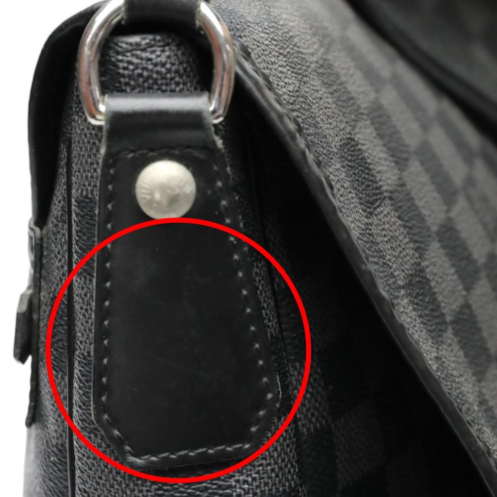 LOUIS VUITTON Damier Grafitte Daniel GM Shoulder Bag leather black unisex N58033 Used