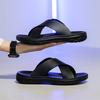 Fashion Slippers for Men Slippers Flat Leather Beach Shoes Ltalian Style Mens Slipper Quality Bathroom Men's Slide Sandals Large Size 47
