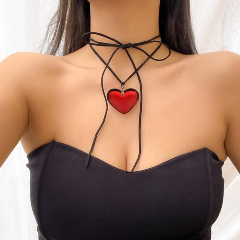 Simple Love Heart Aesthetic Necklace Fashion Simple Clavicle Chain Women Girls Wedding Jewelry Party Birthday Gift