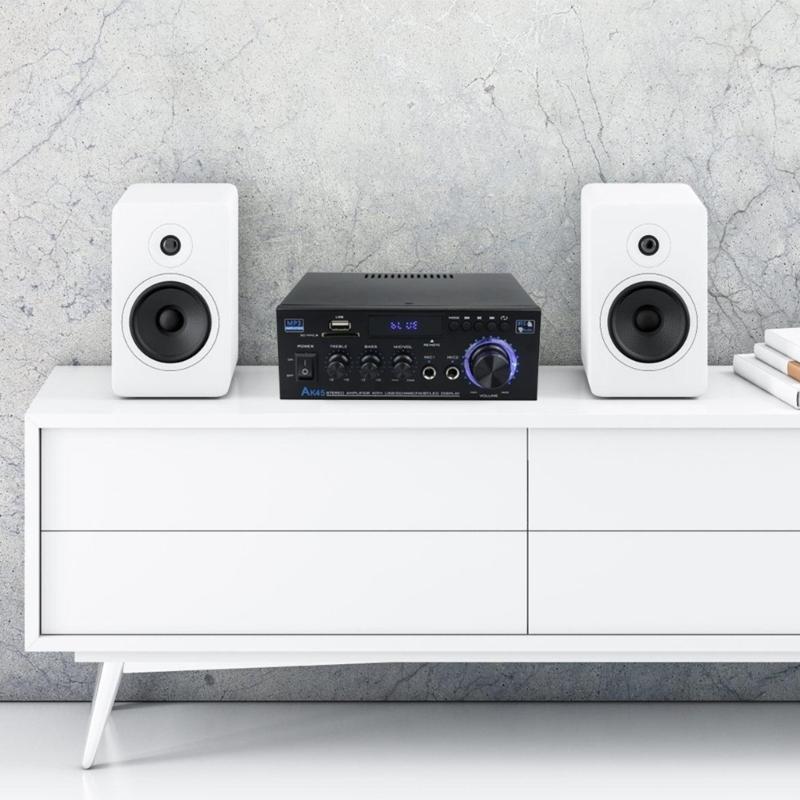 50W 2.0 Channel HiFi Power Amplifiers with Bluetooth-compatible 5.0, USB Playback and Inputs for Home Theater