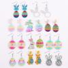 Acrylic Bunny Pendant Earrings Cartoon Easter Egg Dangle Earrings Fashion Easter Egg Earrings  Men