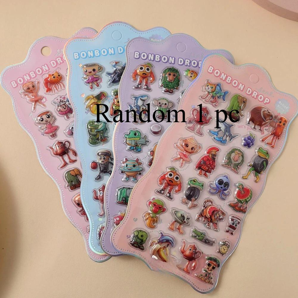 

4pcs Italian Brainrot 3D Relief Stickers Tung Tung Tung Sahur Funny Animal Bubble Decals Toys Waterproof Cute DIY Phone Diary @