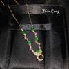 Multi Wear Gourd Clasp Universal Necklace for Women Jade Gemstone Tourmaline Pendant Jewelry