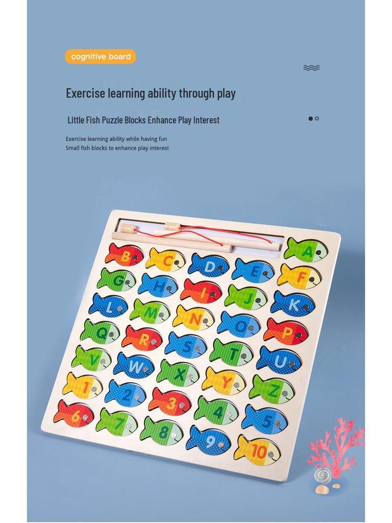 Children's Wooden Magnetic Fishing Toy - Letter & Number Puzzle for Parent-Child Interaction