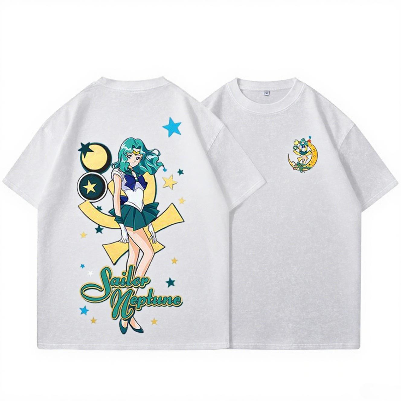 

Summer 2026 Sailor Moon Rabbit Moonlight Turn Classic Street Trend 100 Cotton Printed Baggy Tshirt for Parents and Children S