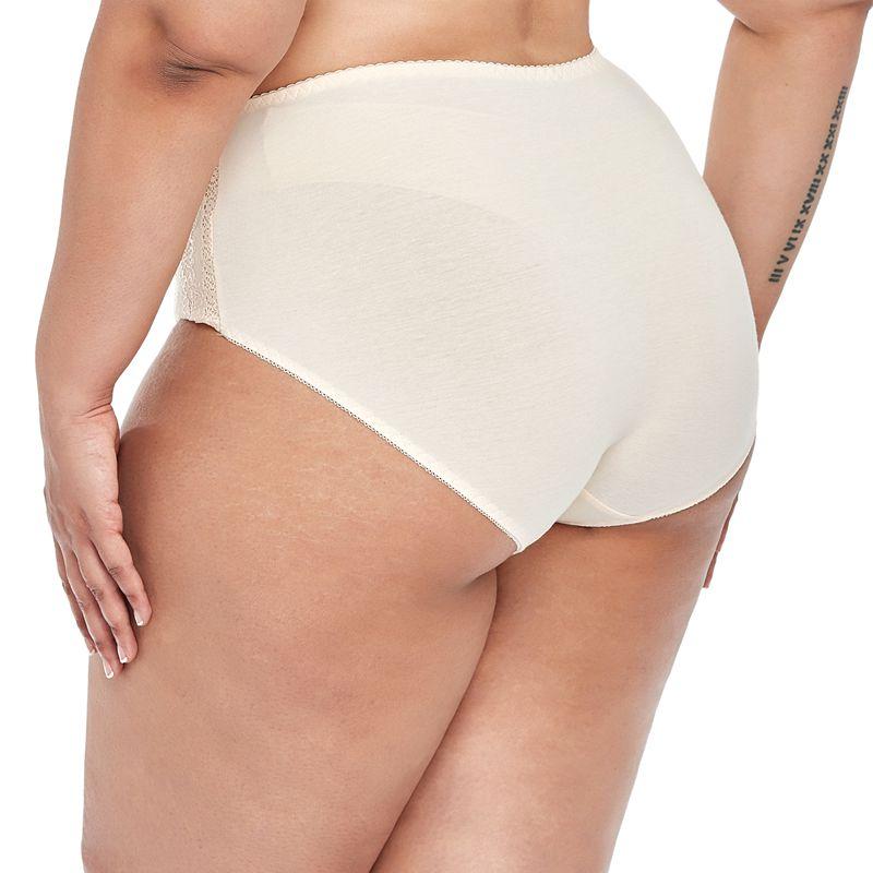 Women Plus Size Thin Panties Sexy Lace Middle Waist Comfortable Breathable Brief 1Xl 2Xl 3Xl - T025