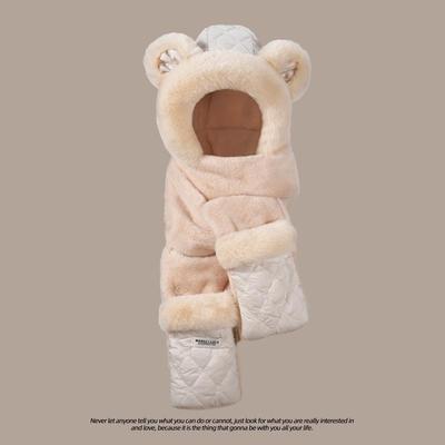 Cute Bear Winter 3-in-1 Hat, Scarf & Gloves Set