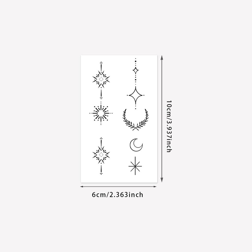 Feuerwerk Stern Mond Finger Tattoo Aufkleber, Wasserdicht Und Langlebig, Personalisierter Knöchel Stil, Simulierte Tattoo Aufkleber