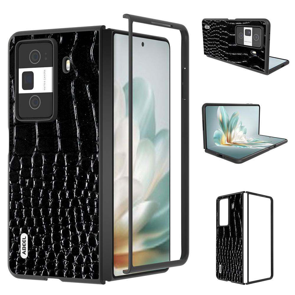 ABEEL For Honor Magic Vs3 5G Case Genuine Cow Leather Back Phone Cover Crocodile Texture