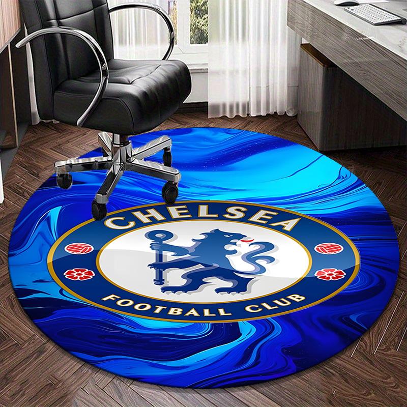1PC round rug Chel-sea Fc Printed Round Area Rug ,Rug For Home Office, Round Chair Rug, Decorative Carpet Fan gifts Christmas gift