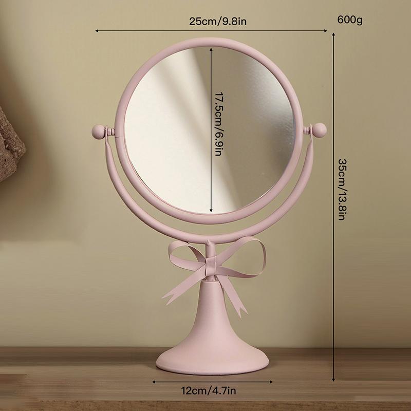 Retro Desktop Makeup Mirror European Princess Mirrors Household Bedroom Vanity Mirror Iron Frame 360° Rotation Cosmetic Mirrors