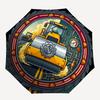Construction Machinery Illustration Pattern Umbrella, Portable and Foldable Design, 8 Ribs, a Casual Accessory for Friend's Birthday Gifts.