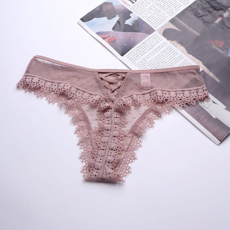 Sexy sex panties ultra-thin hollow mesh women's panties strap lace thong T-pants