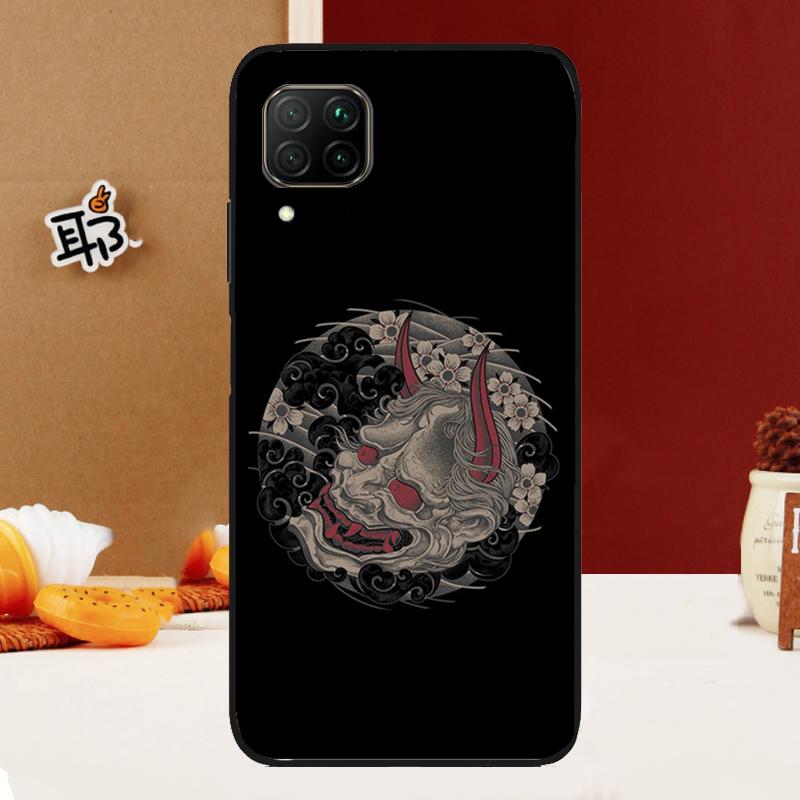 Japanese Oni Hannya Demon Mask For Huawei Nova 10 9 SE 3i 7i 8i 11i 12i Y60 Y61 Y70 Y72 Y73 Y90 Y91 P20 P30 P40 Lite Case