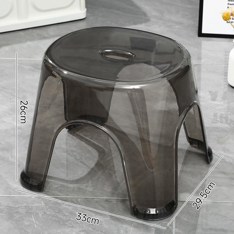 PET Transparent Thickened Low Stool - Versatile Small Chair for Living Room, Bathroom, or Coffee Table Use