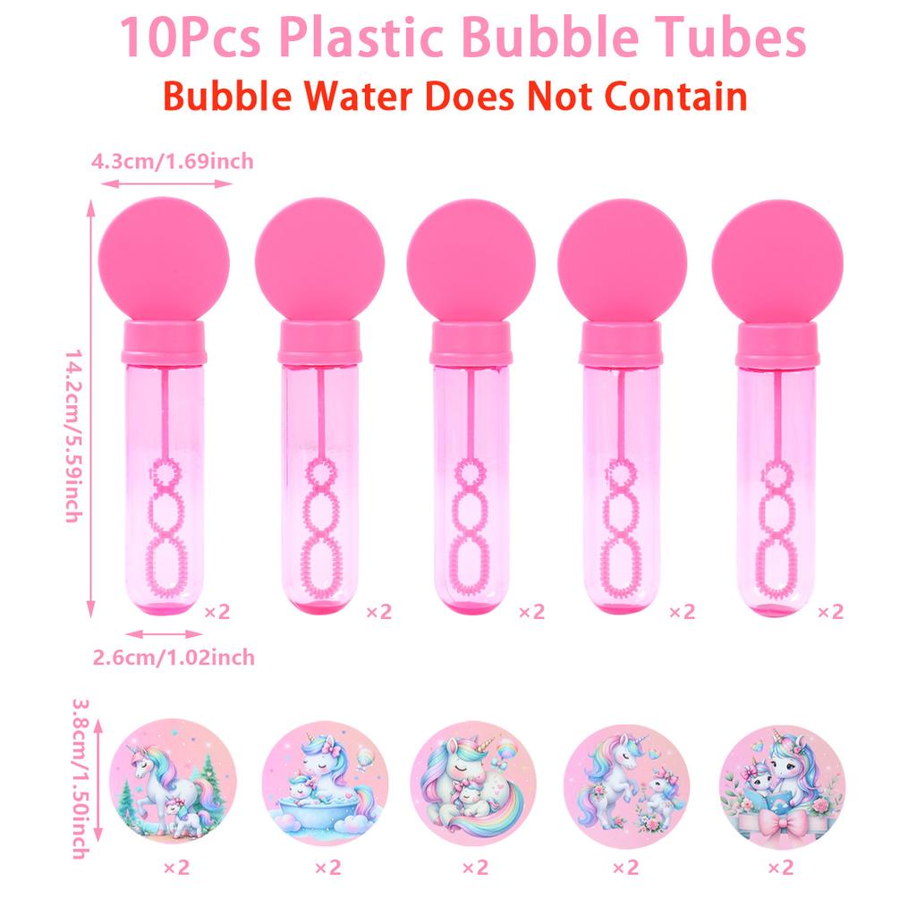 10pcs Rainbow Unicorn Bubble Tube Soap Bottle Unicorn Girl Birthday Party Decoration Kid Favors Bubble Wand Baby Shower Supplies