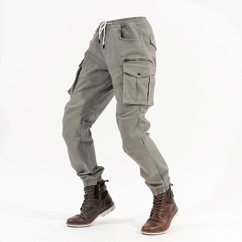 Men's Winter Windproof Motorcycle Fleece Riding Pants - Slim Fit, Anti-Fall Racing Joggers.