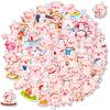 50/100 Pcs Fun Cartoon Pink Pig Funny Theme Stickers No Repeat for Stationery Box Notebook Helmet Car Scooter Suitcase Decals