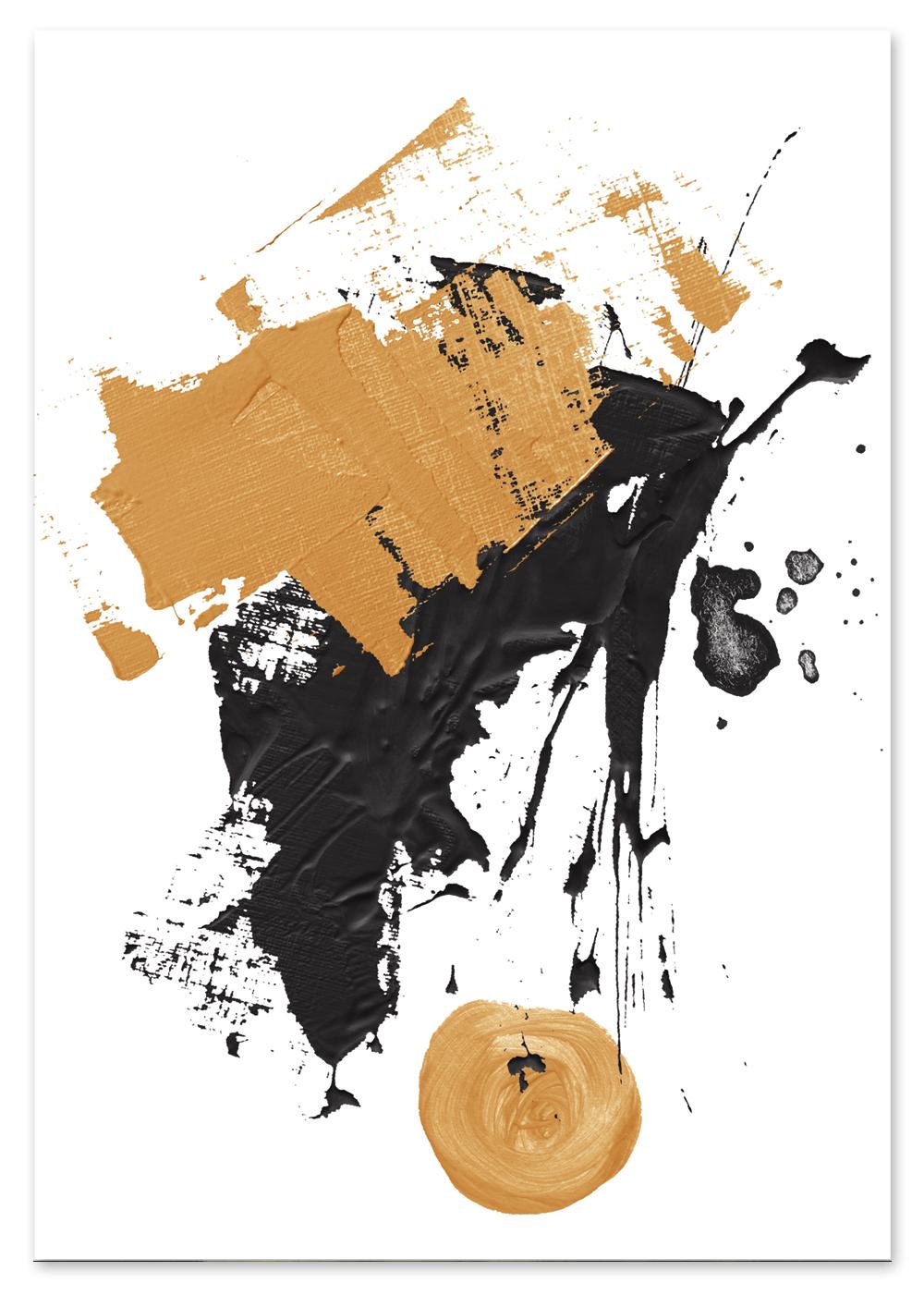 

Постер абстракція чорний золотий 30x40 cm