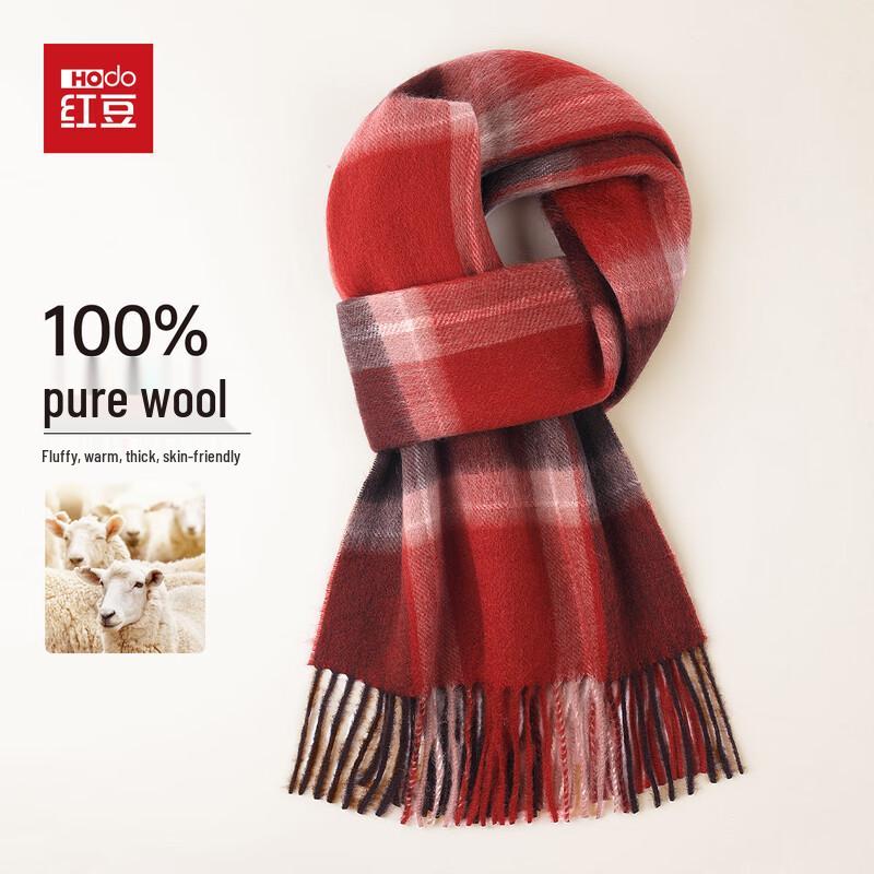 Hodo Dámská šála a šál ze 100% čisté vlny s kostkovaným vzorem