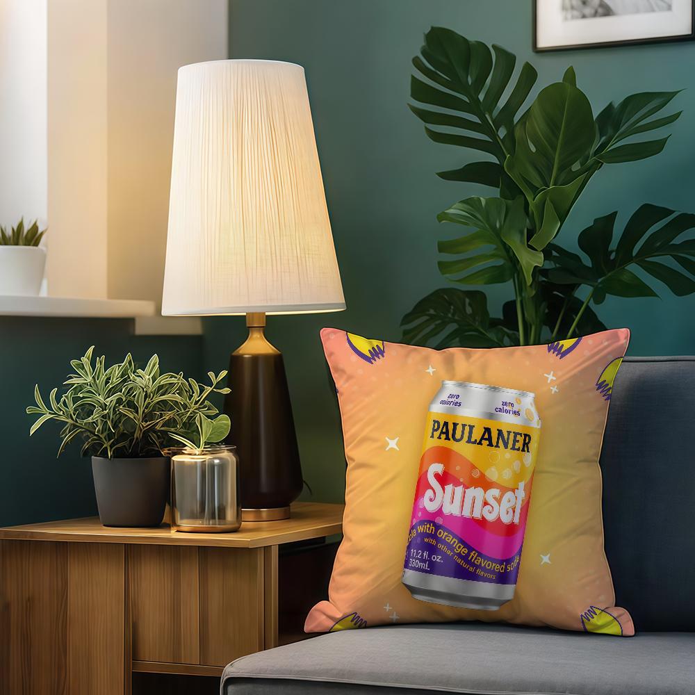 P-Paulaner Spezi cushion cover For Sofa Car Office Cafe Soft And Comfortable Double-Sided Printing Pillow Cover