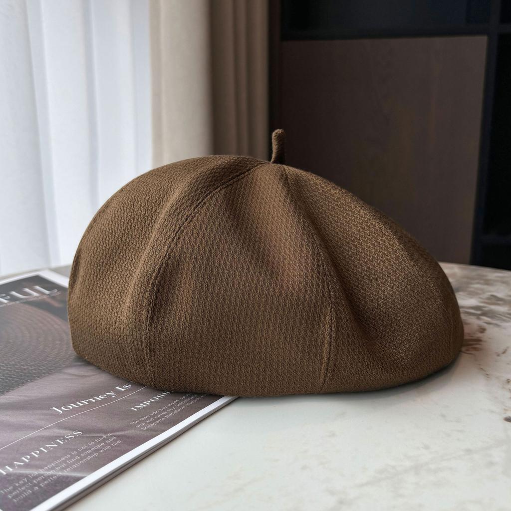 Beret Children's Solid Color Versatile Artistic Artist Hat Spring and Autumn Face Newsboy Hat Men