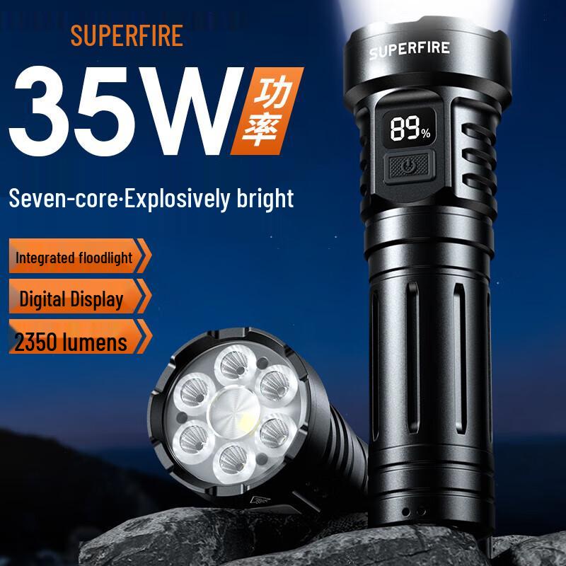 SupFire L24 35W Rechargeable Ultra-Bright Focus & Flood Flashlight