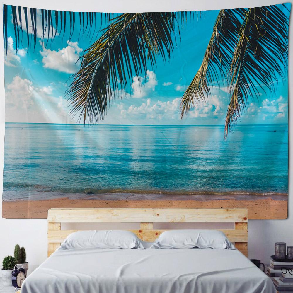 Retro Oil Painting Tapestry, Ocean View, Home Wall Hanging Fabric, Bohemian, Aesthetics, Living Room, Bedroom, Wall Decoration