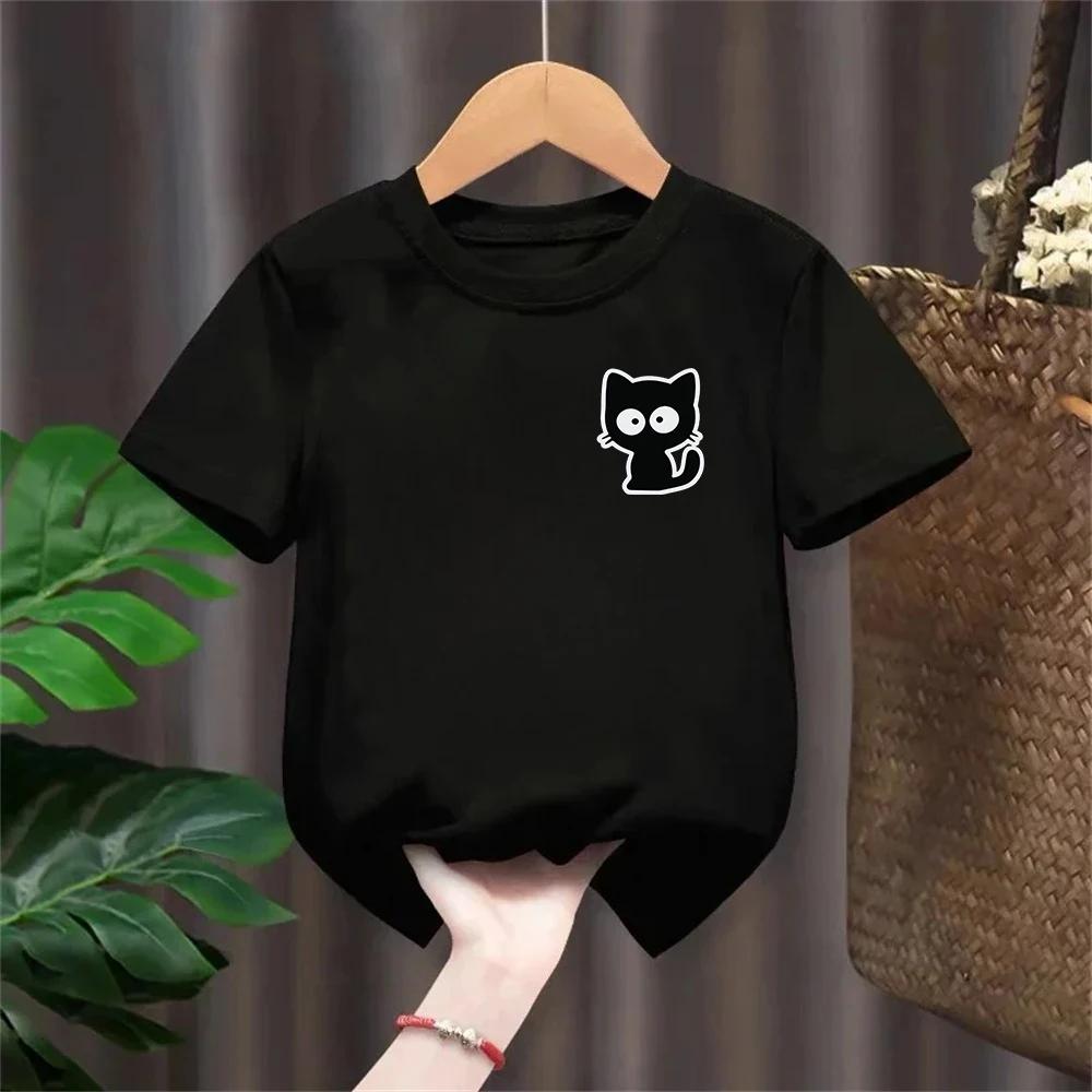 Kids Casual Printing O-neck Short Sleeve T-Shirt Summer Trend All-match Cartoon Pullover Top Tee Boys Girls Clothes