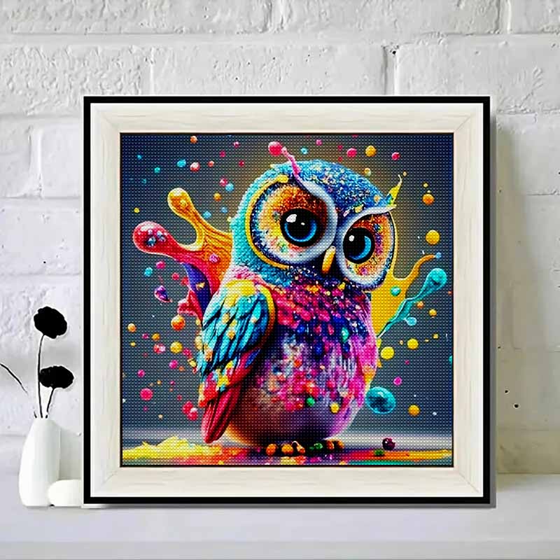 New Arrival 5D DIY Full Circle Diamond Painting "Colorful Owl" Embroidery Cross Stitch Home Decor Gift