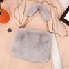 Cozy Plush Handbag Soft Plush Women's Handbag & Crossbody Bag with Detachable Strap | Cozy Shoulder Bag, Purse for Winter & Casual Outfits