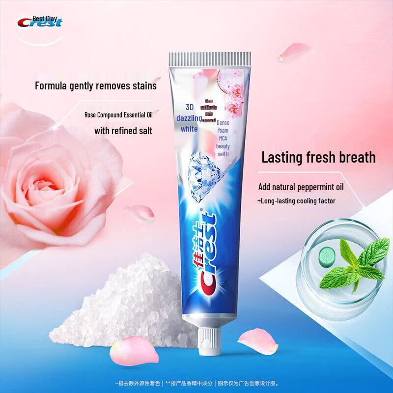 Crest 3D White Rose Salt Multi-Effect Toothpaste
