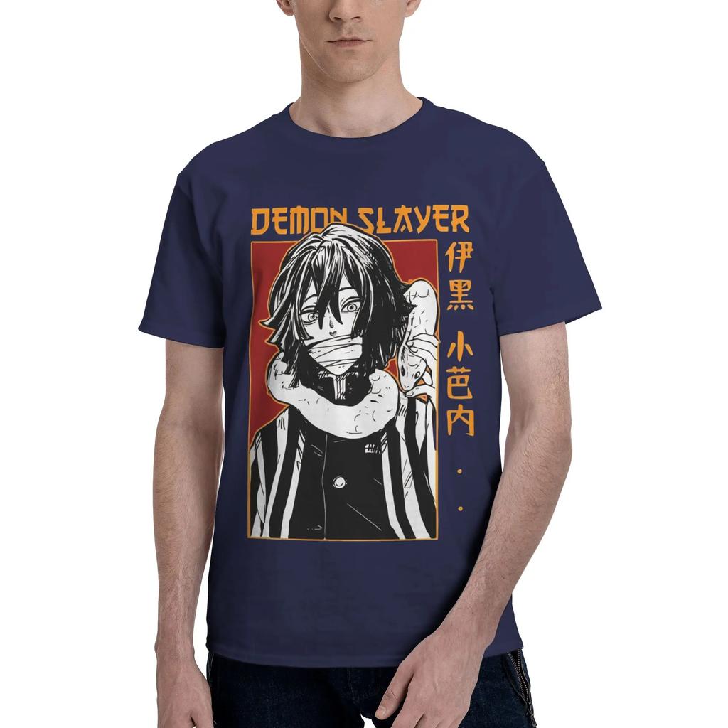 Anime Demon Slayer Obanai Iguru Unisex Tshirt Clothes Casual Tee Shirt Short Sleeve Fugees Pure Cotton