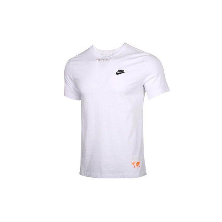 Nike T Shirts Men's White Crew Neck Moderate Straight Fit CT6541-100
