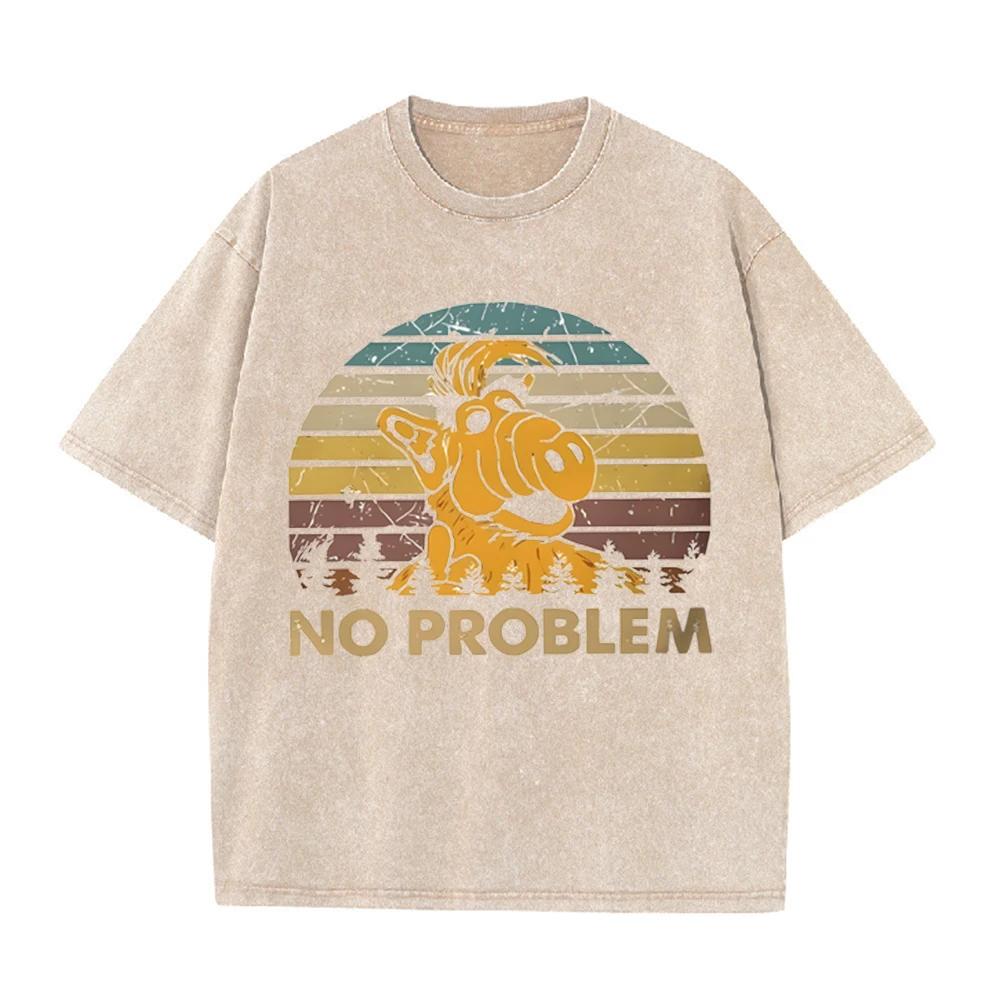 2026 Vintage Sunset Forest Cartoon Slogan Graphic Black Washed T Shirt Retro Meme Casual Oversized Short Sleeve Streetwear Unise